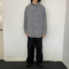 画像2: 40's Lee 98-J ロングL ヒッコリーストライプカバーオール size44 (2)