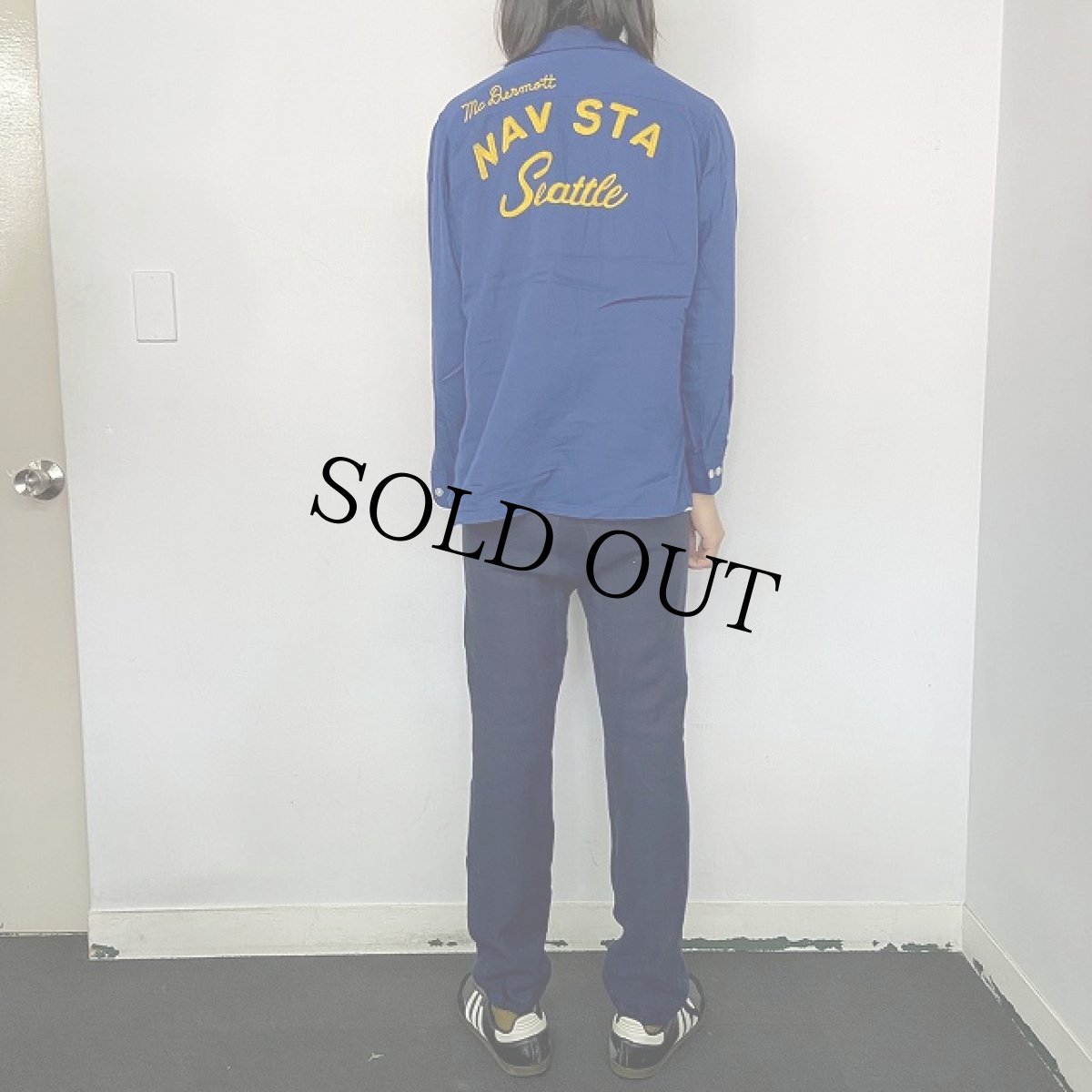 画像4: 50's Crown Prince "NVA STA Seattle" チェーン刺繍 L/S レーヨンシャツ (4)