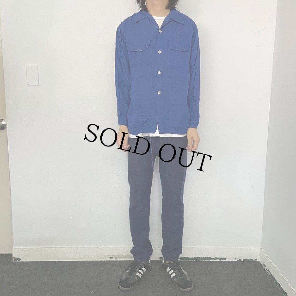 画像2: 50's Crown Prince "NVA STA Seattle" チェーン刺繍 L/S レーヨンシャツ (2)