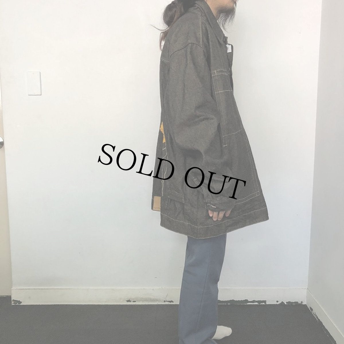 画像2: 90's 刺繍入り デニムジャケット XXL (2)