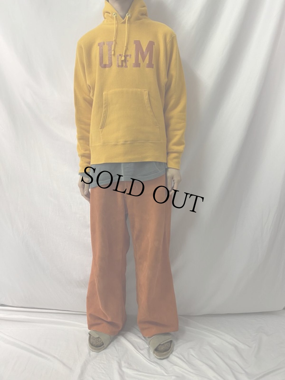 画像2: 80's Champion REVERSE WEAVE USA製 トリコタグ "U OF M" フーディー S (2)