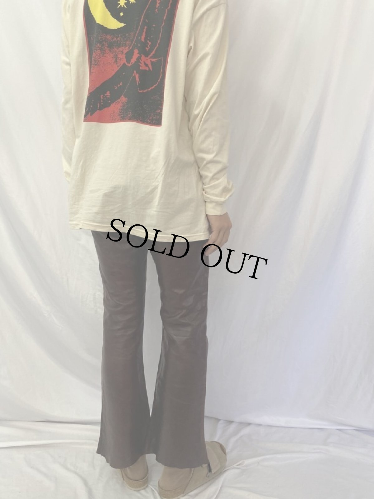 画像4: 60's East West Musical Instruments Co. レザーフレアパンツ W33 (4)