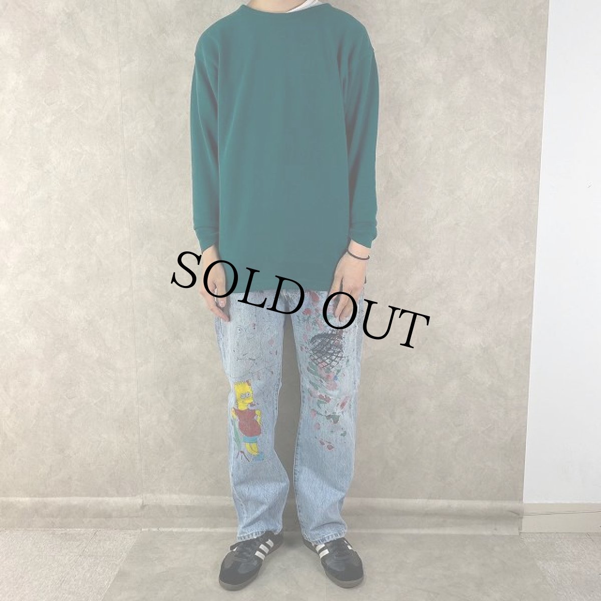 画像2: Levi's 501 "THE SIMPSONS"ハンドペイント デニムパンツ W35 (2)