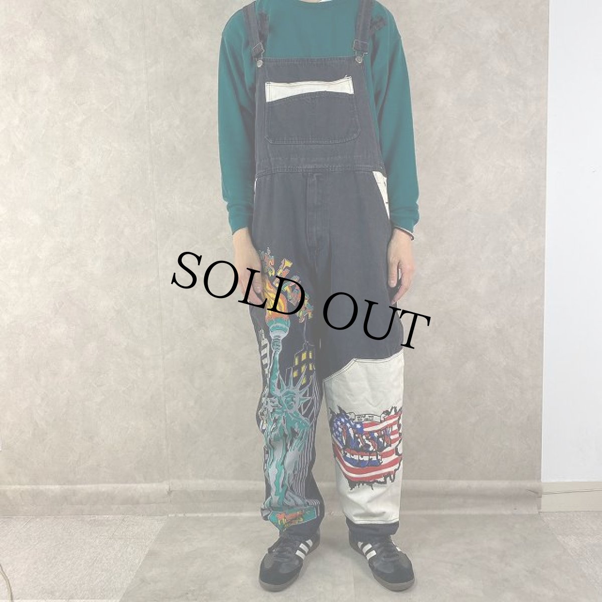 画像3: MASTIK WORLDWIDE USA製 ハンドペイント 2トーンオーバーオール XL (3)