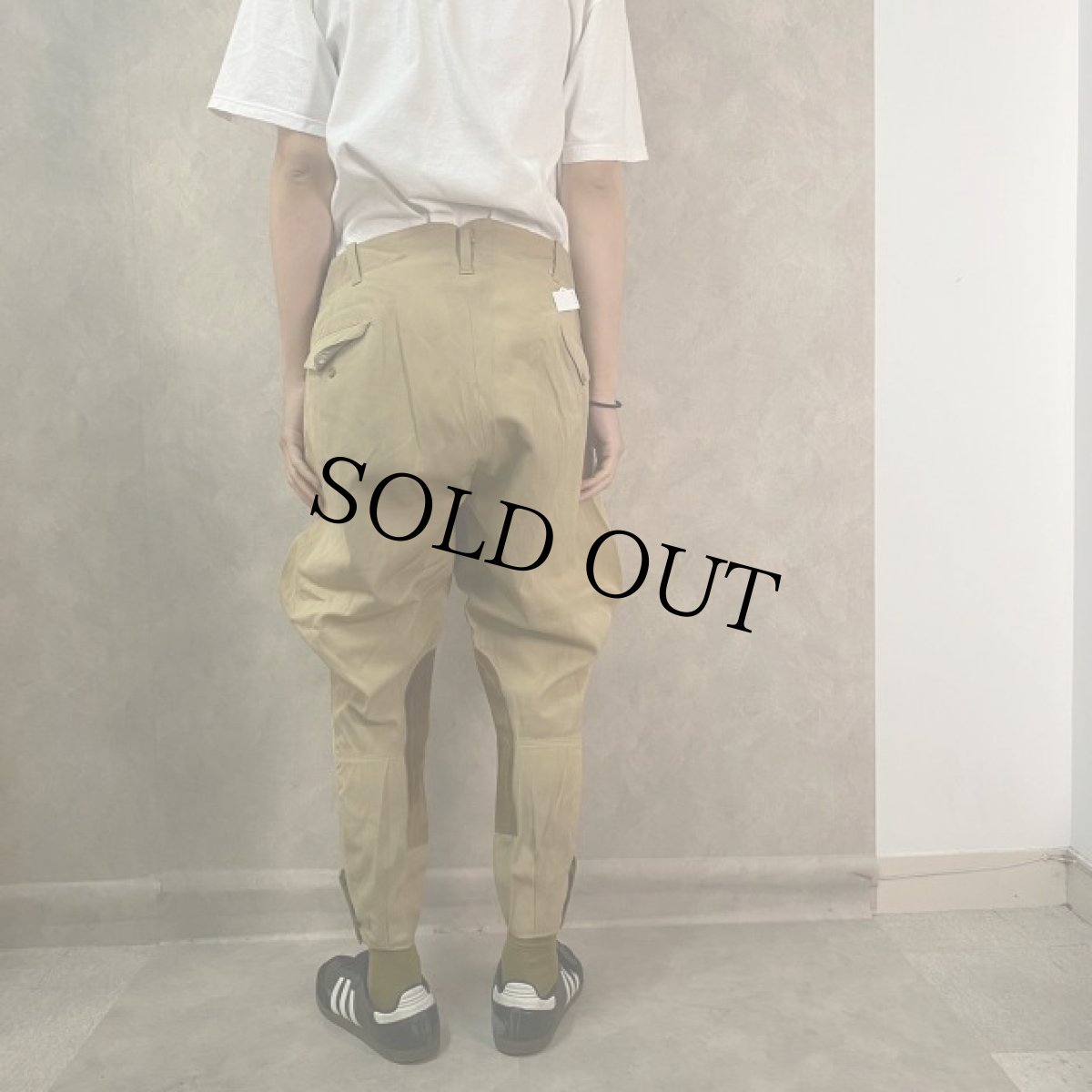 画像4: 30〜40's BAMBERGER'S MEN'S STORE レザー切り替え ジョッパーズパンツ W35 (4)