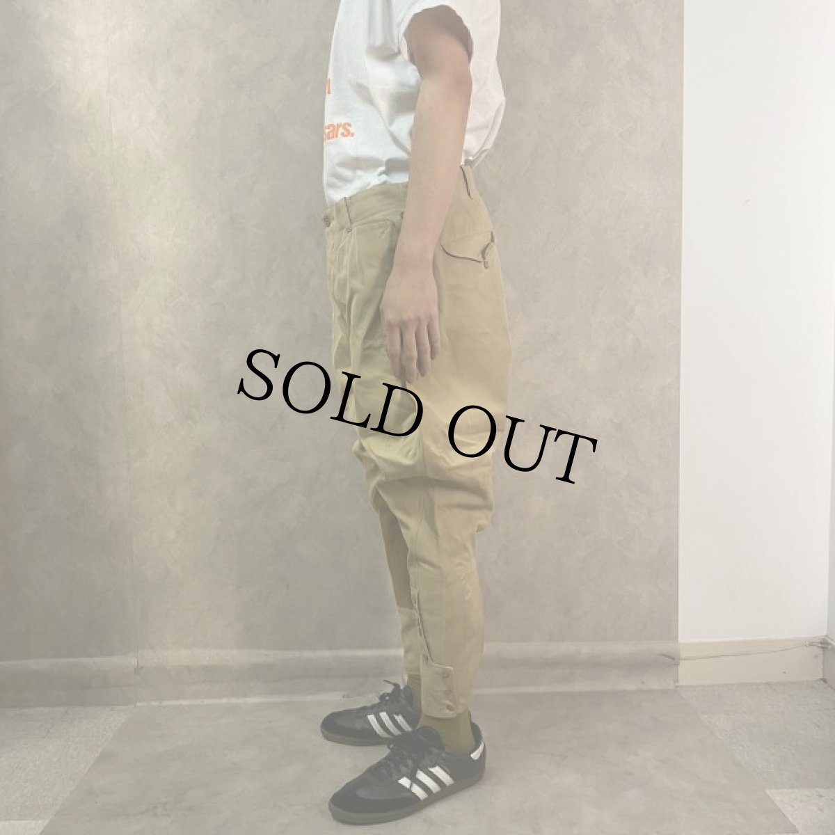 画像3: 30〜40's BAMBERGER'S MEN'S STORE レザー切り替え ジョッパーズパンツ W35 (3)