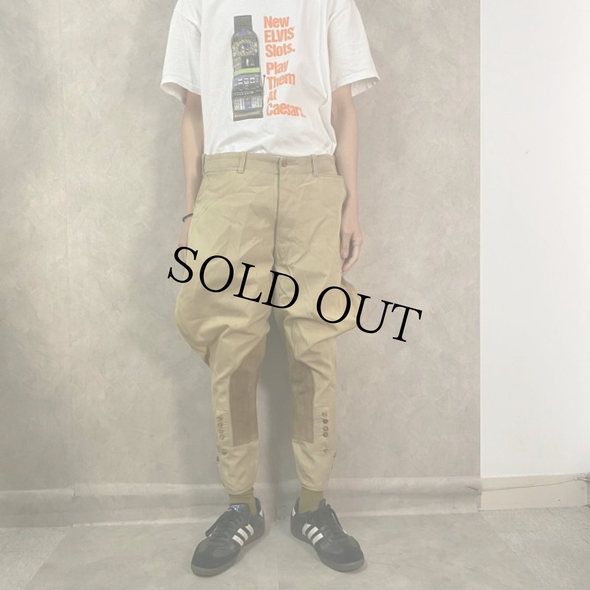 画像2: 30〜40's BAMBERGER'S MEN'S STORE レザー切り替え ジョッパーズパンツ W35 (2)