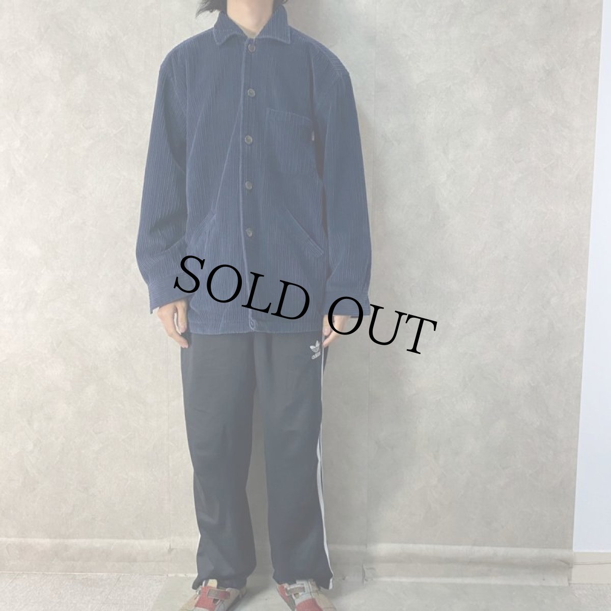 画像2: STUSSY 太畝コーデュロイジャケット ネイビー L (2)