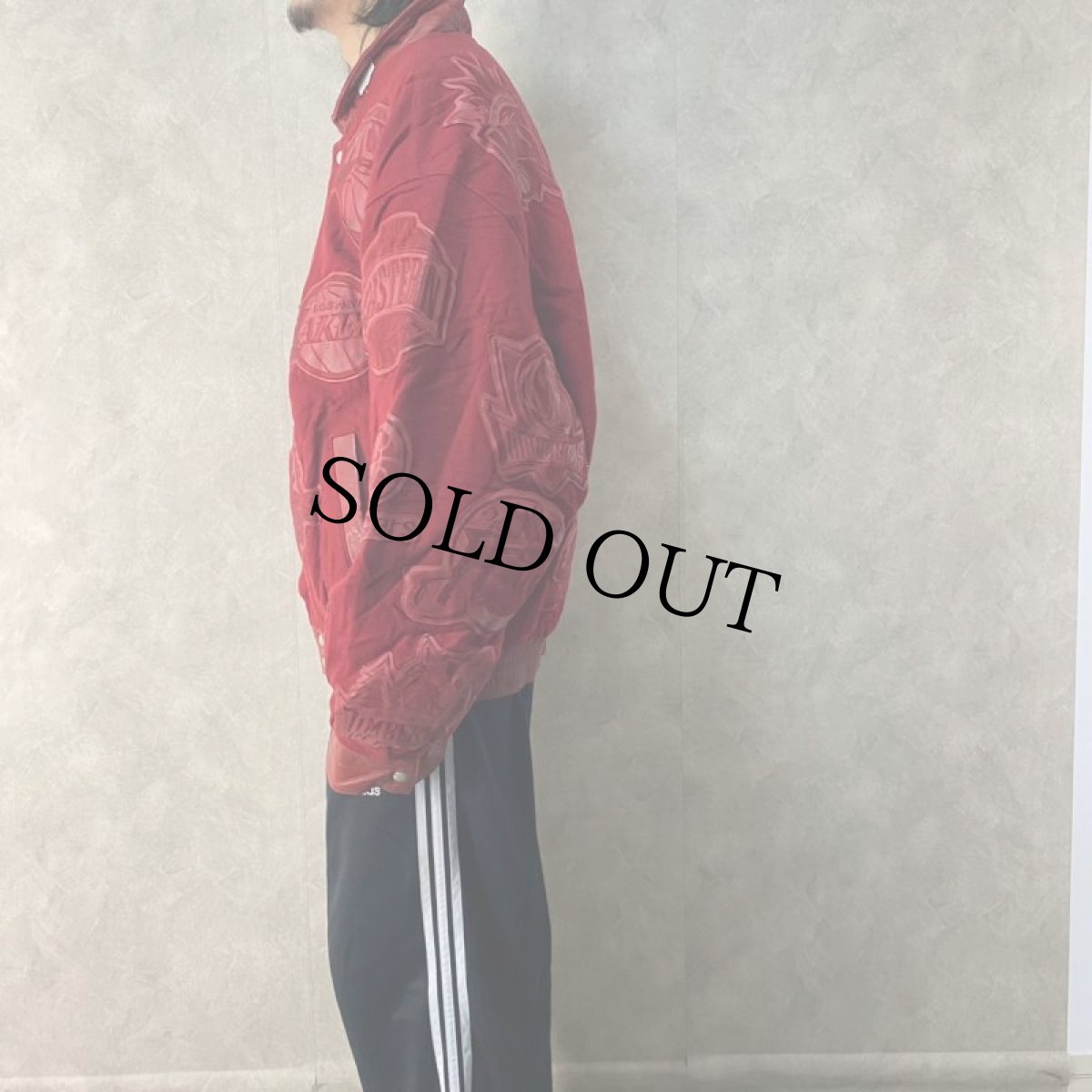 画像3: 90's JEFF HAMILTON "NBA ALL STAR" レザーパッチ ウールジャケット (3)