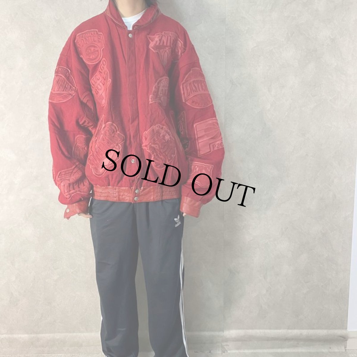 画像2: 90's JEFF HAMILTON "NBA ALL STAR" レザーパッチ ウールジャケット (2)