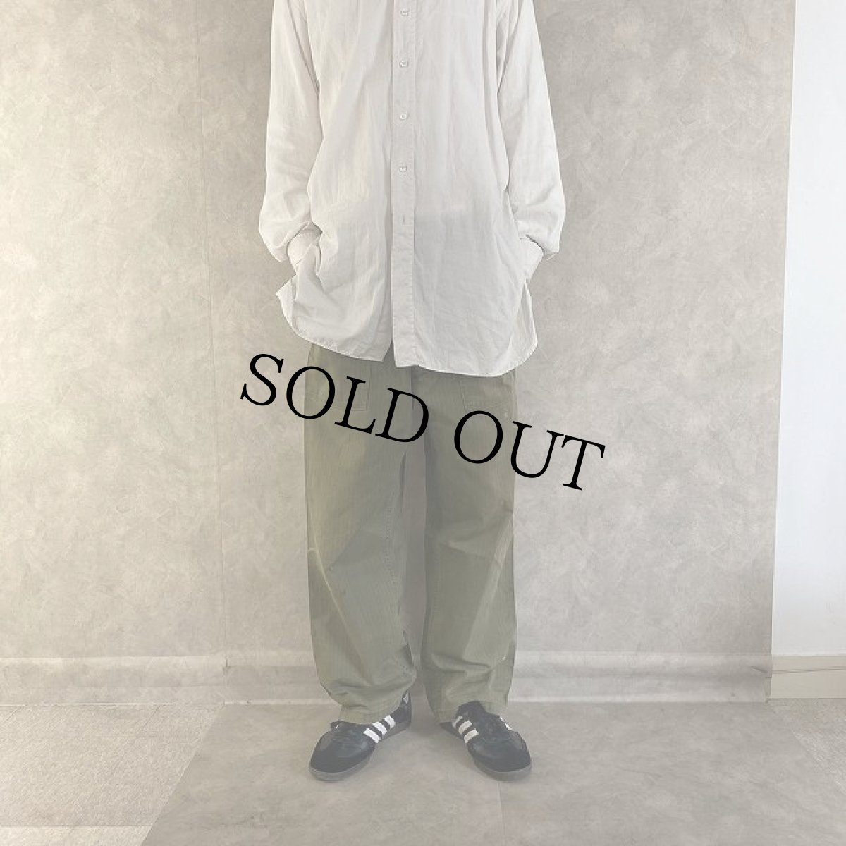 画像2: 40〜50's U.S.ARMY 13スター M-43 HBTベイカーパンツ W33 (2)