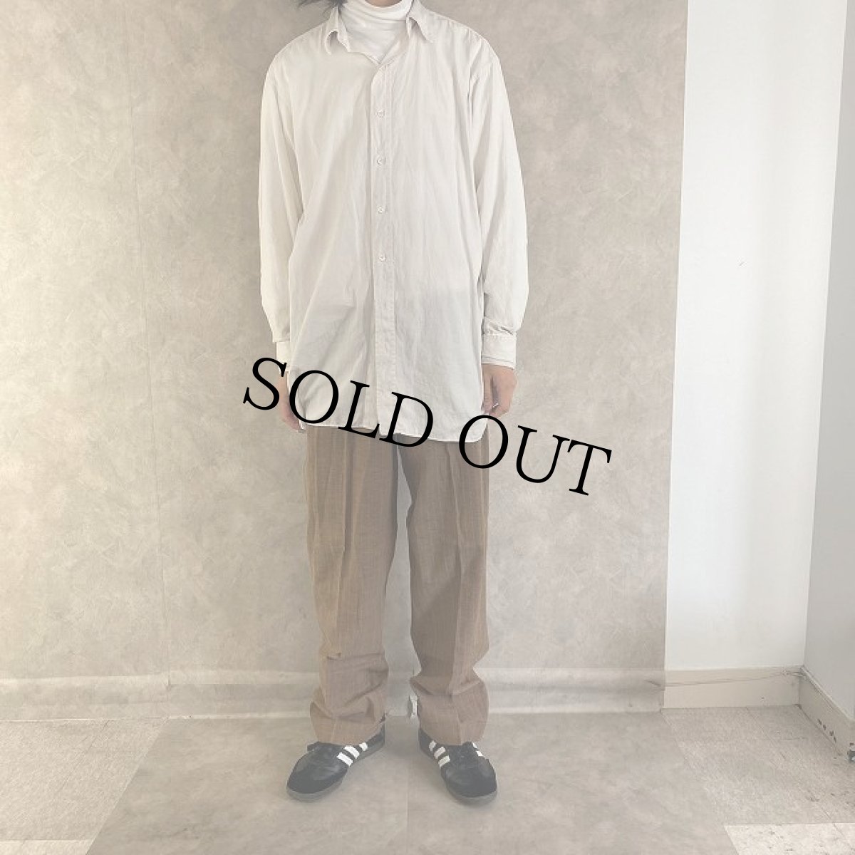 画像2: 40's ウィンドウペンチェック×ストライプ柄 スラックス W35 DEADSTOCK (2)