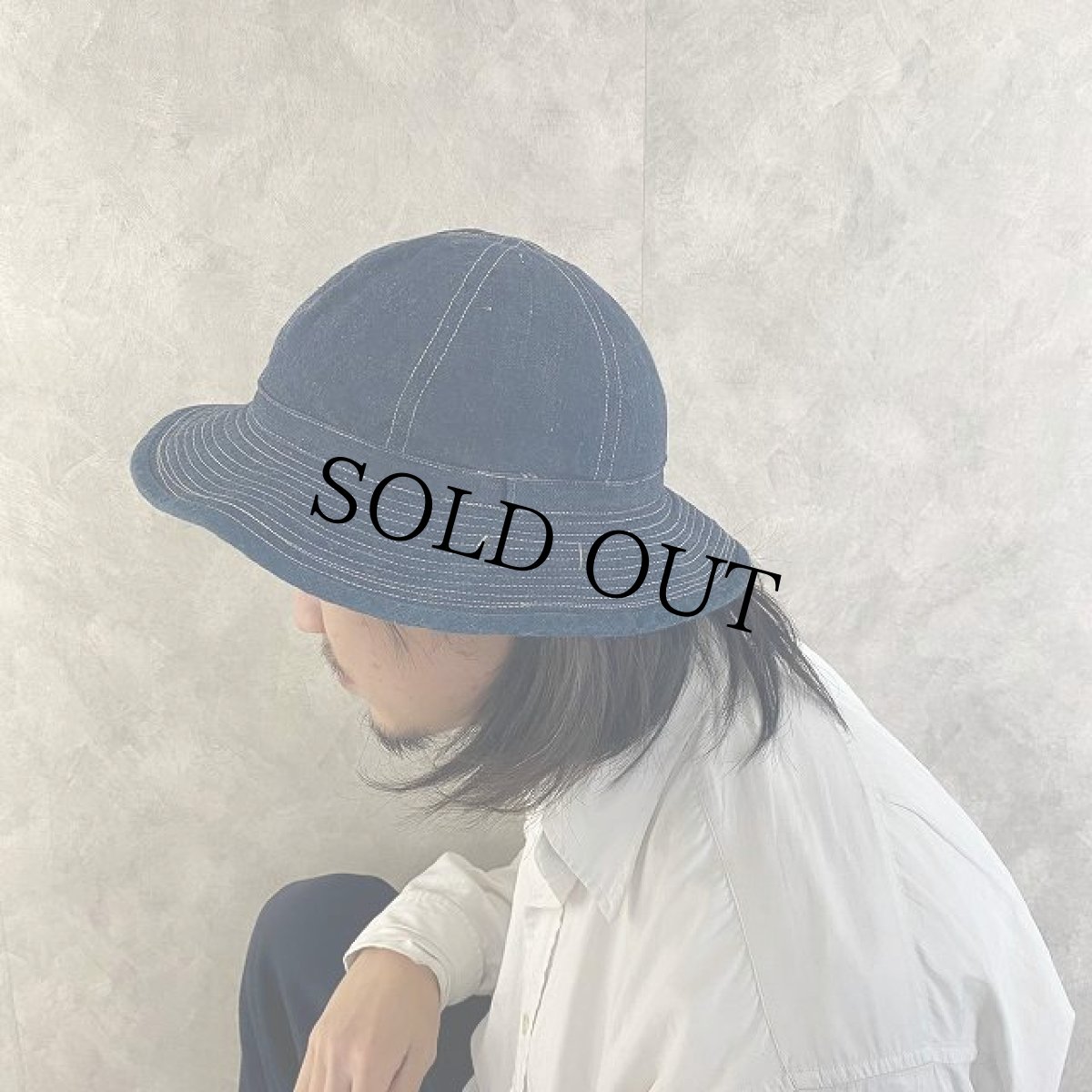 画像3: 40's U.S.ARMY M-37 デニムハット (3)