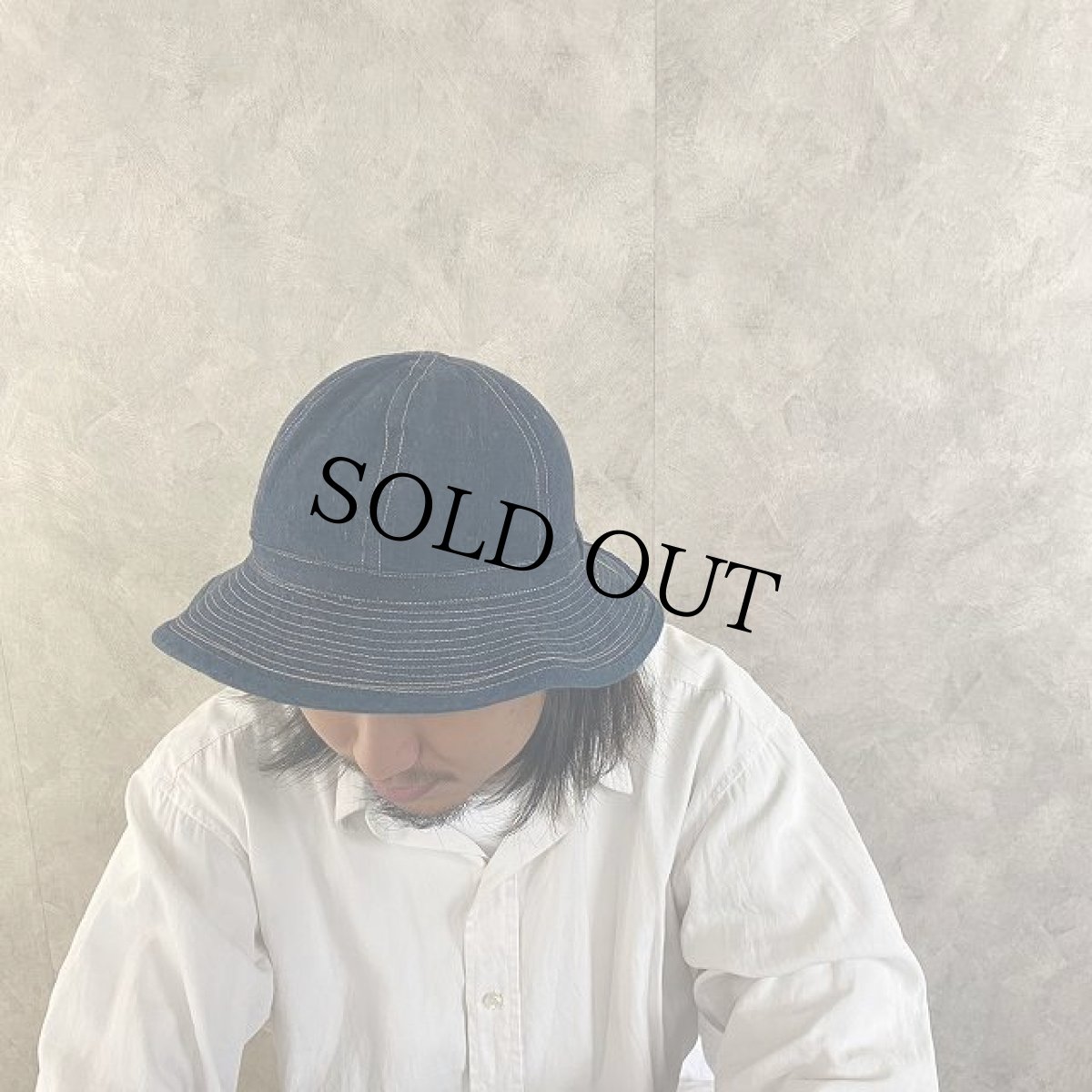 画像2: 40's U.S.ARMY M-37 デニムハット (2)