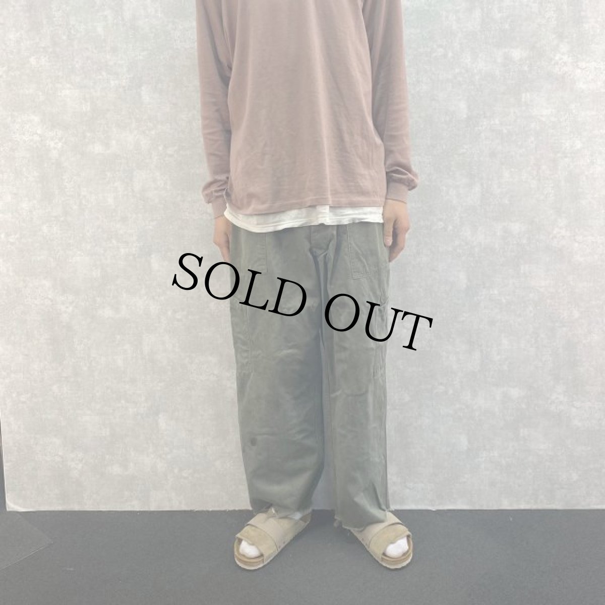 画像2: 50's US.AIRFORCE UTILITY COTTON TROUSERS SAGE GREEN 30L (2)