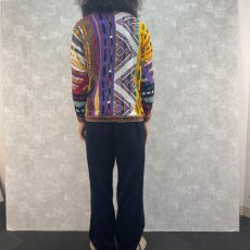 画像4: 90's COOGI 3D柄織り コットンニットセーター (4)