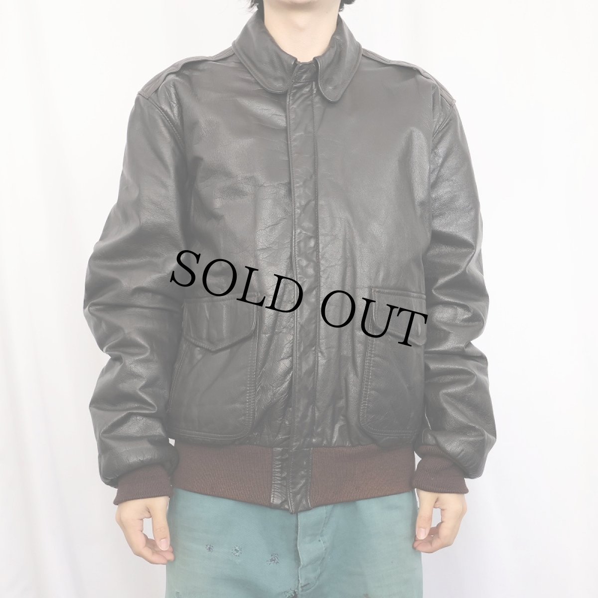 画像2: 70〜80's L.L.Bean USA製 "A-2 TYPE" フライトレザージャケット DARK BROWN  (2)