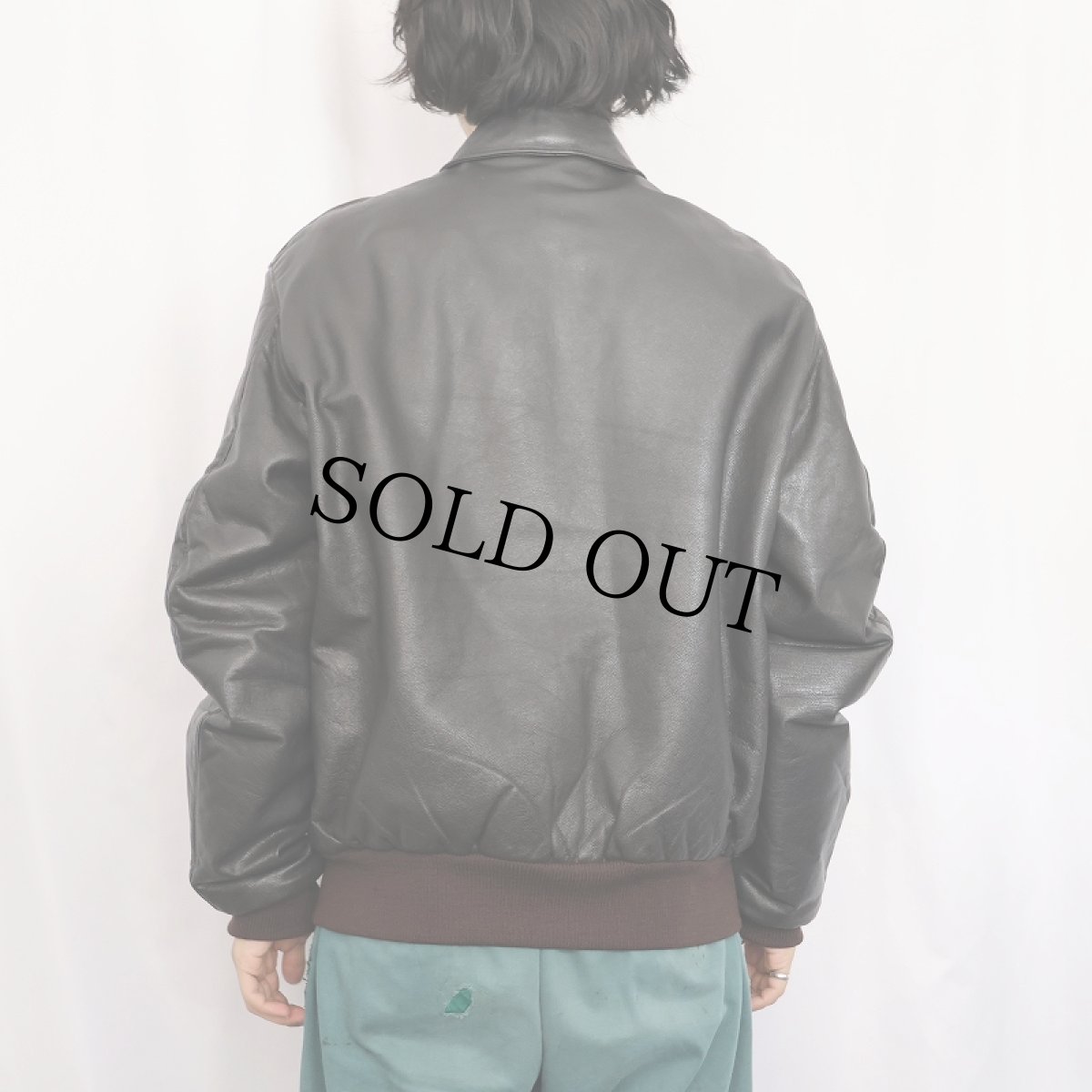 画像3: 70〜80's L.L.Bean USA製 "A-2 TYPE" フライトレザージャケット DARK BROWN  (3)