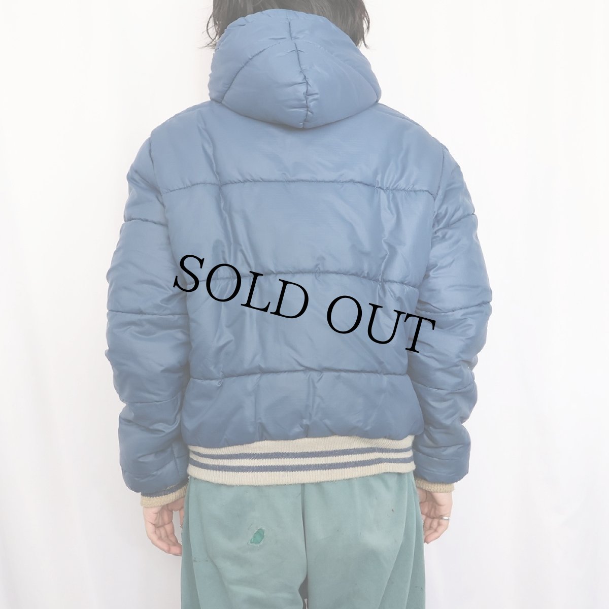 画像4: 70's 中綿入り リバーシブル キルティングジップパーカー (4)