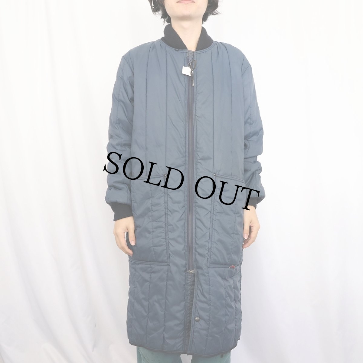 画像2: 〜80's RefrigiWear USA製 中綿入り キルティングライナーコート NAVY M (2)