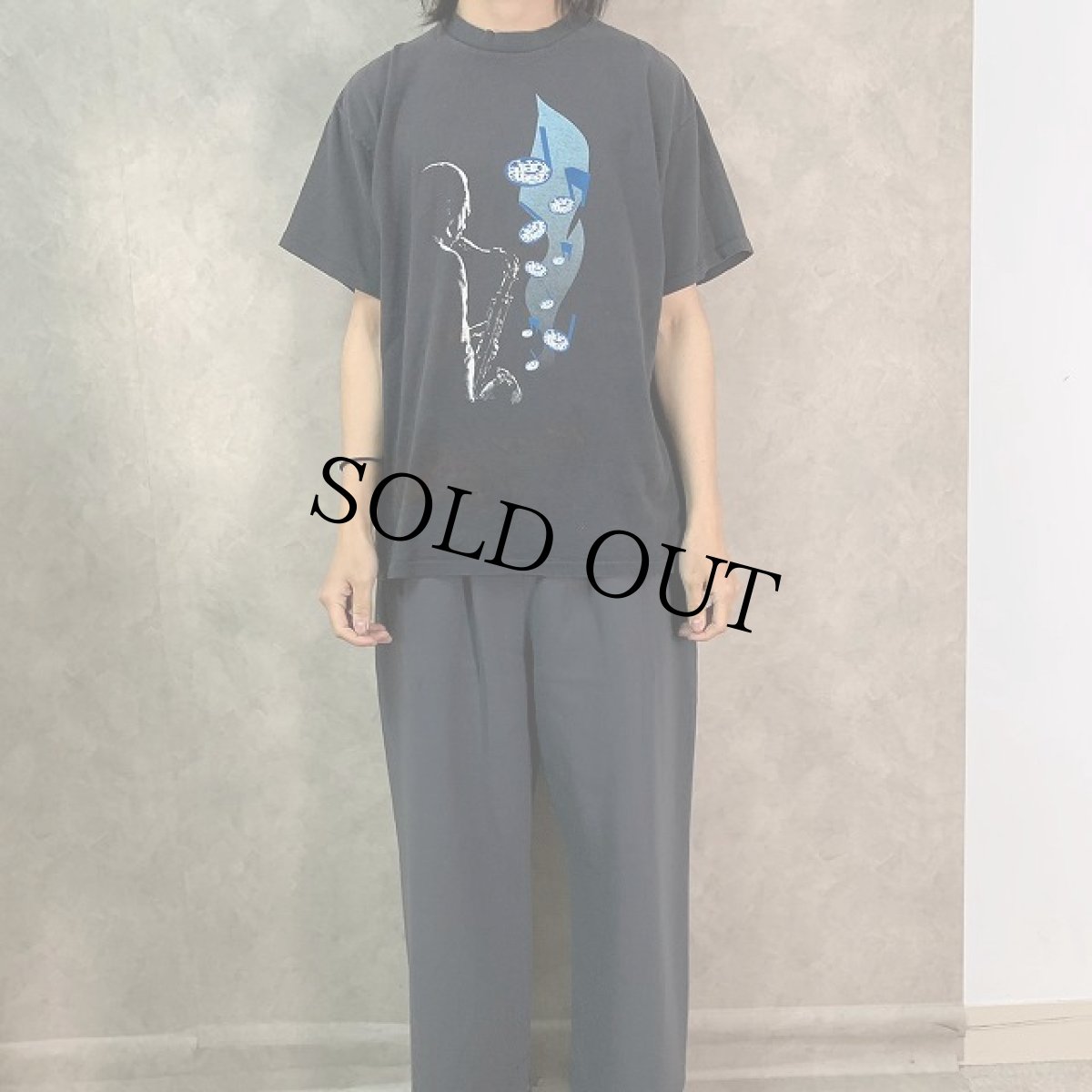 画像2: John Coltrane USA製 "Giant Step" ジャズサックスプレイヤー アルバムプリントTシャツ (2)