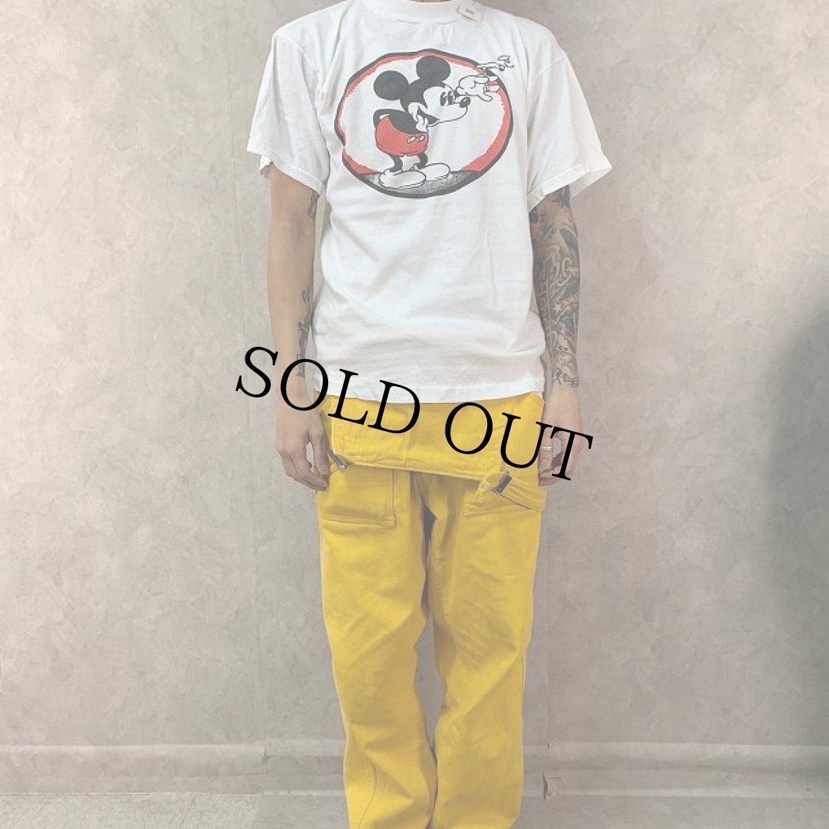 画像2: 70's MICKEY MOUSE マリファナ パロディプリントTシャツ XL (2)