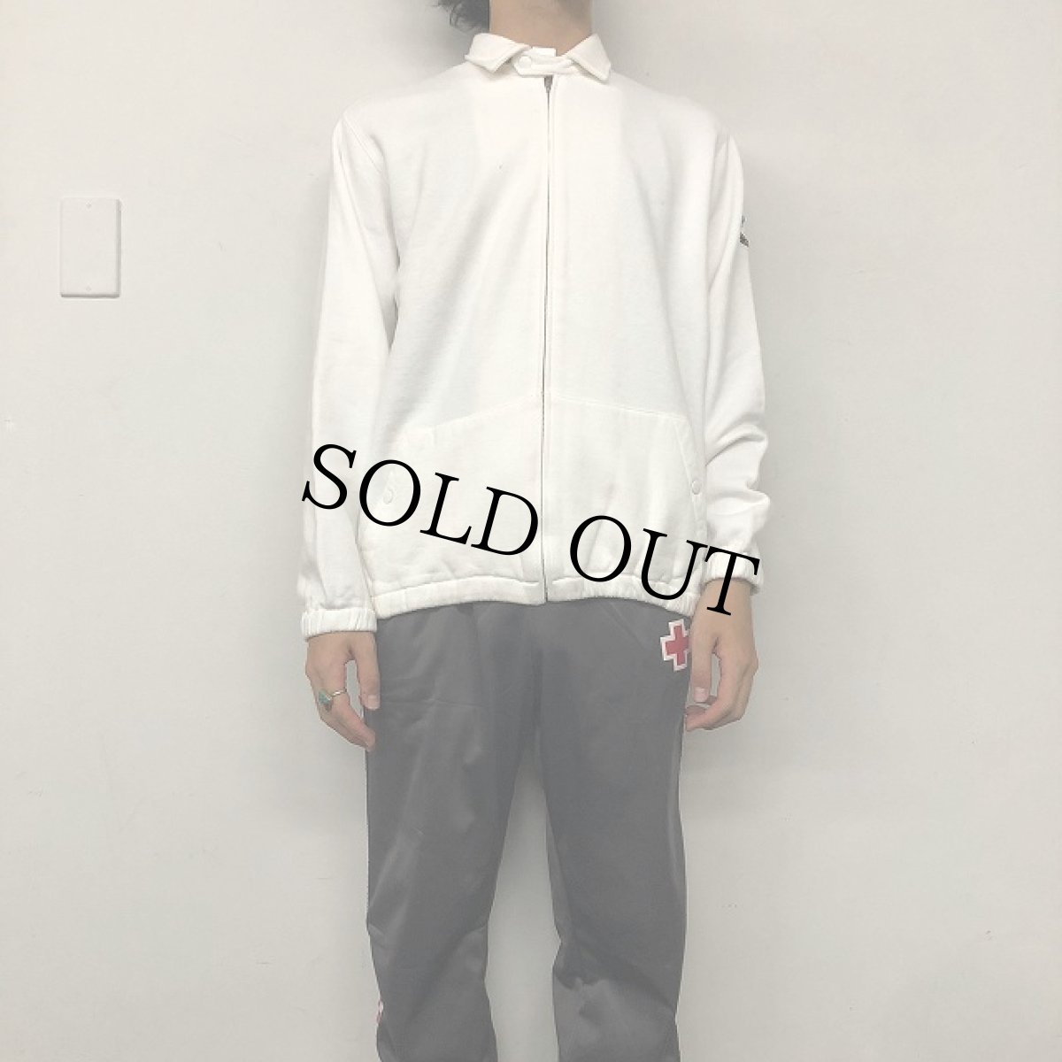 画像2: POLO Ralph Lauren クロスフラッグ刺繍 ジップアップスウェット M (2)