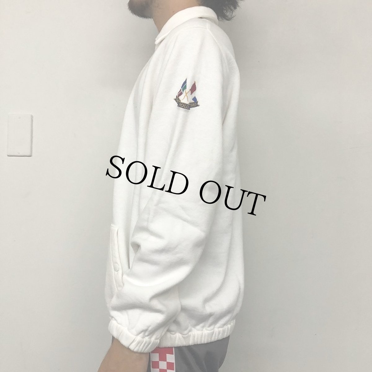 画像4: POLO Ralph Lauren クロスフラッグ刺繍 ジップアップスウェット M (4)