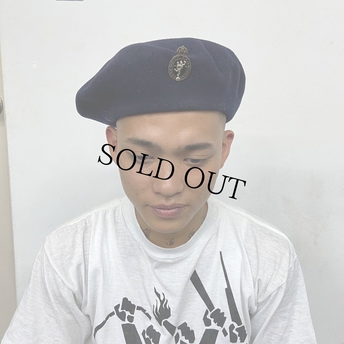 画像2: 1953 CIVIL DEFENCE Navy Wool Beret Hat BRITISH FEZ COMPANY (2)