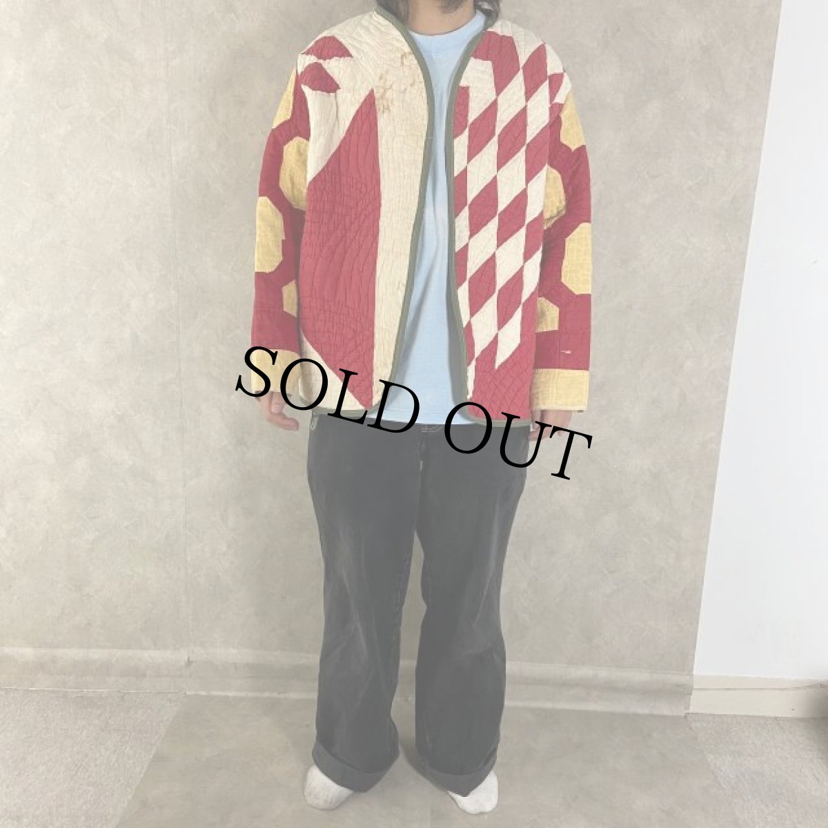 画像2: VINTAGEファブリック パッチワーク キルティングジャケット (2)