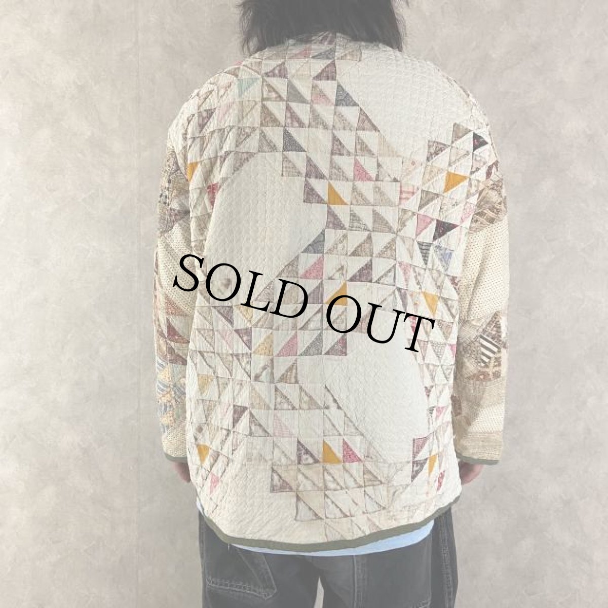 画像5: VINTAGEファブリック パッチワーク キルティングジャケット (5)