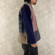 画像4: VINTAGEファブリック パッチワーク ウールジャケット (4)