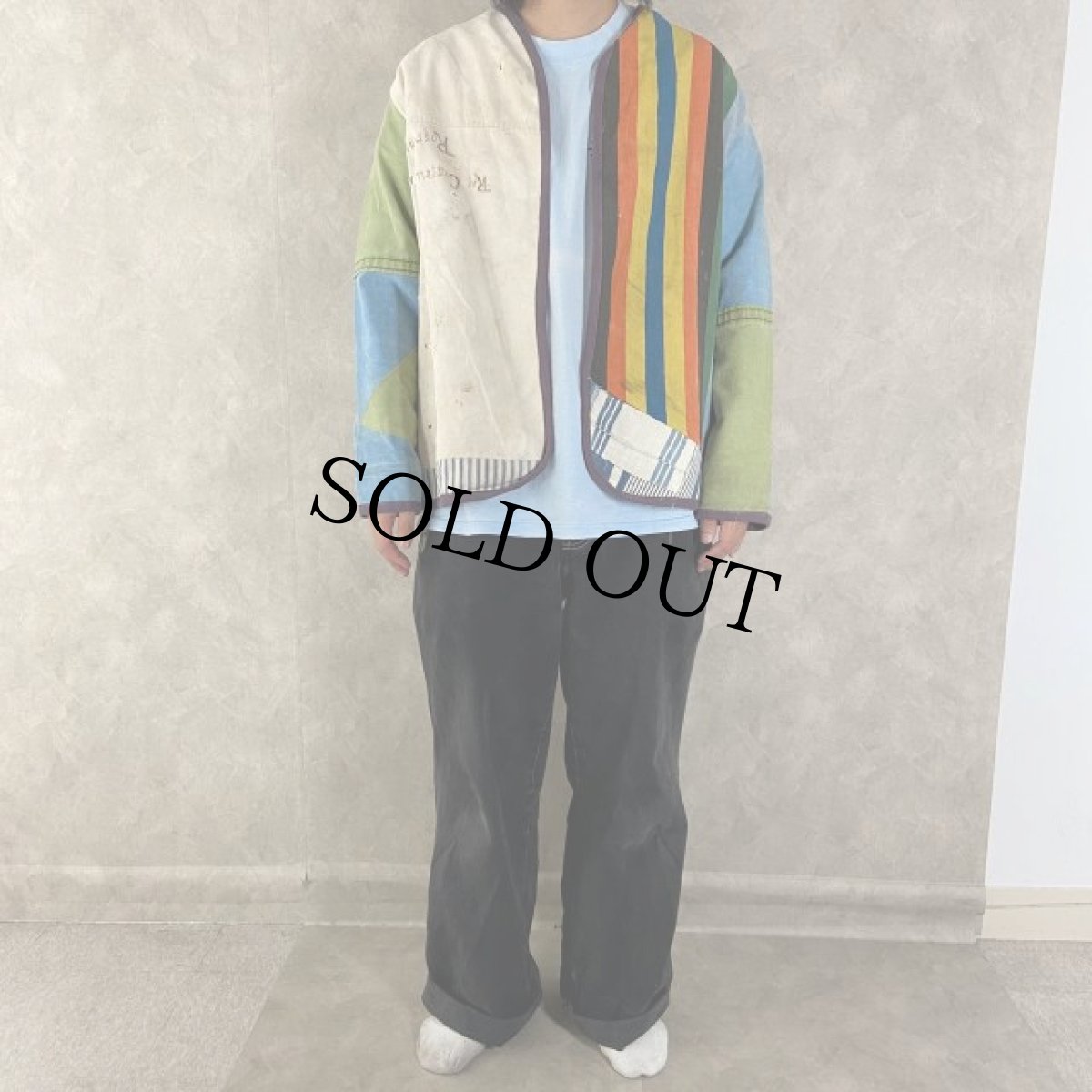 画像3: VINTAGEファブリック パッチワーク コットンジャケット (3)