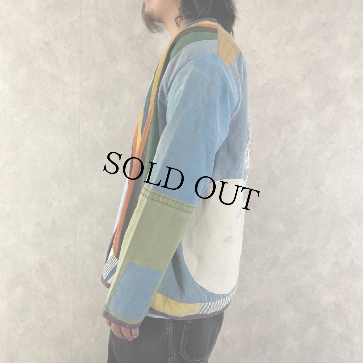 画像5: VINTAGEファブリック パッチワーク コットンジャケット (5)