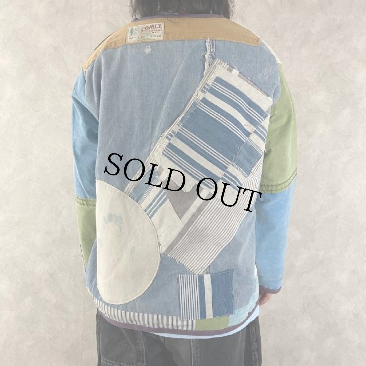 画像6: VINTAGEファブリック パッチワーク コットンジャケット (6)