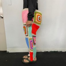 画像5: ハンドメイド グラニーニットパンツ W39 (5)