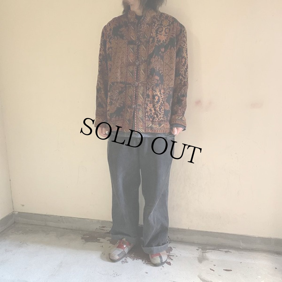 画像2: White Stag 総柄 パッチワーク チャイナジャケット L (2)