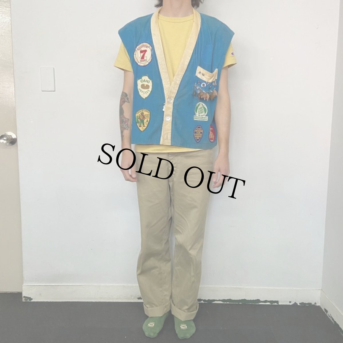 画像3: VINTAGE "IDAHO" アワードパッチ&ピンズ付き コーデュロイベスト (3)
