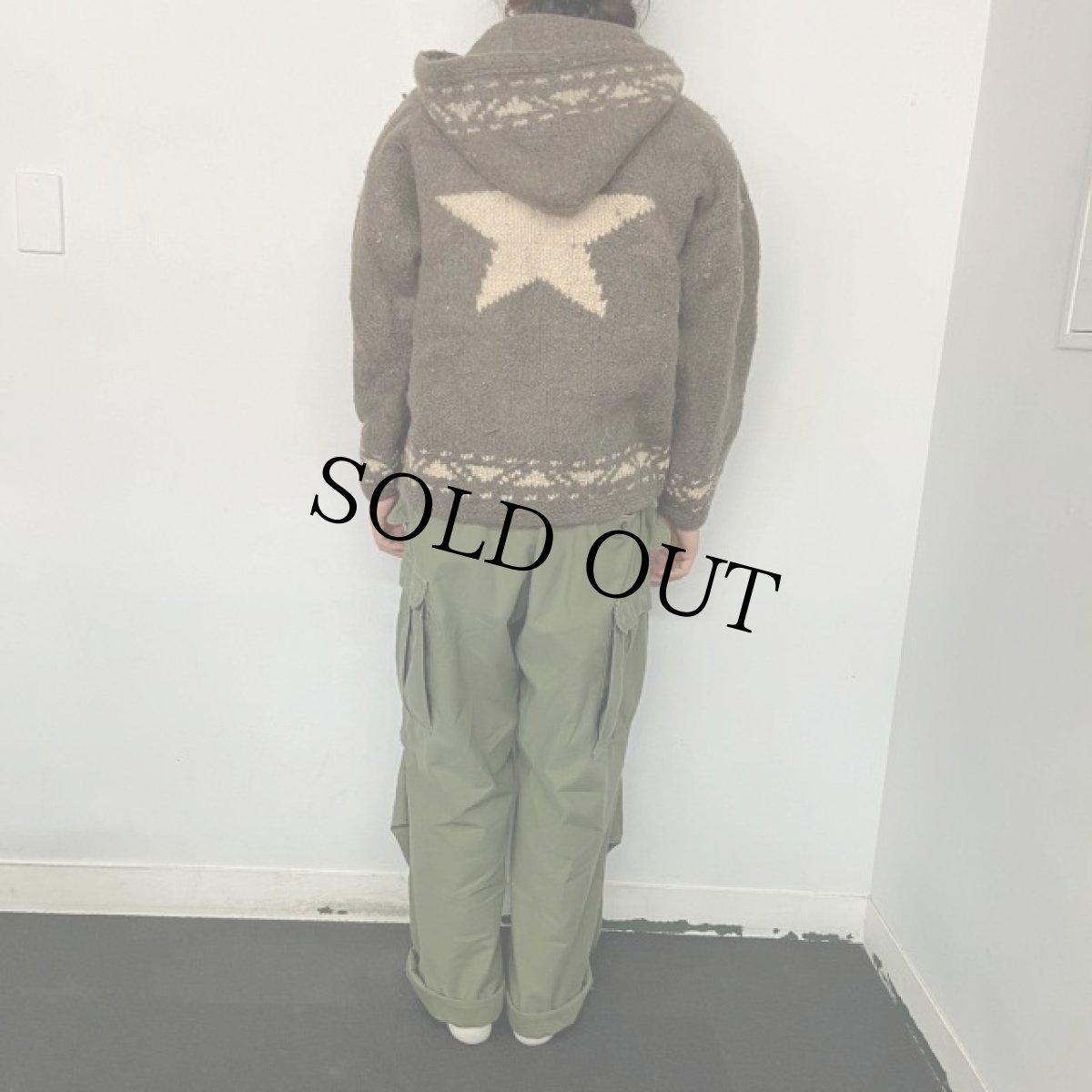 画像4: Bolivian Imports by Lucy 星柄 ウールニットパーカ XL (4)