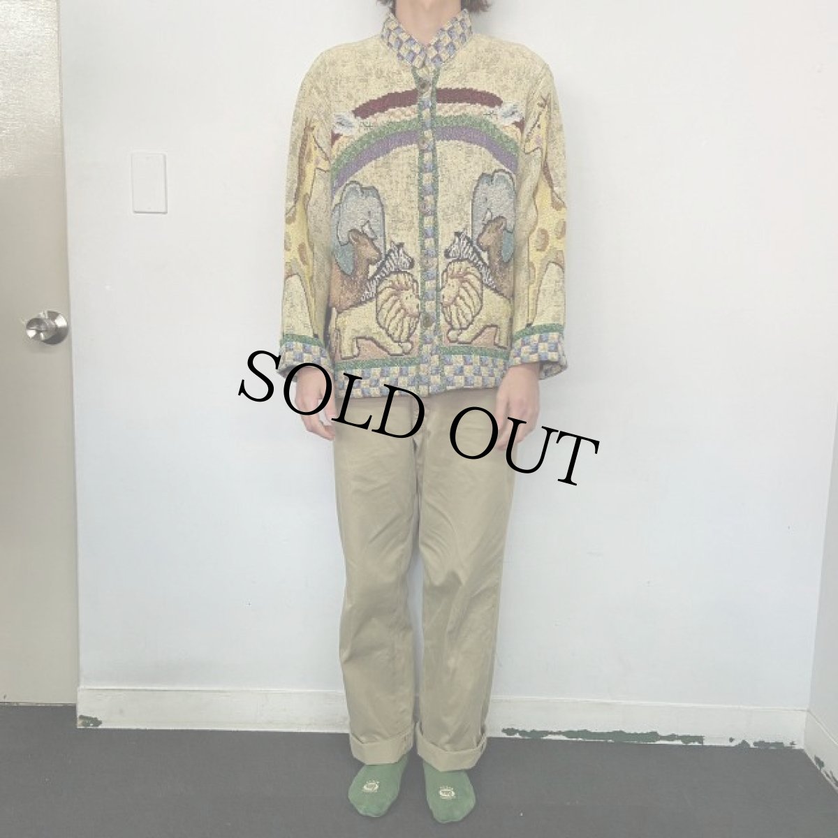 画像3: USA製 アニマル柄 ゴブラン織りジャケット L (3)