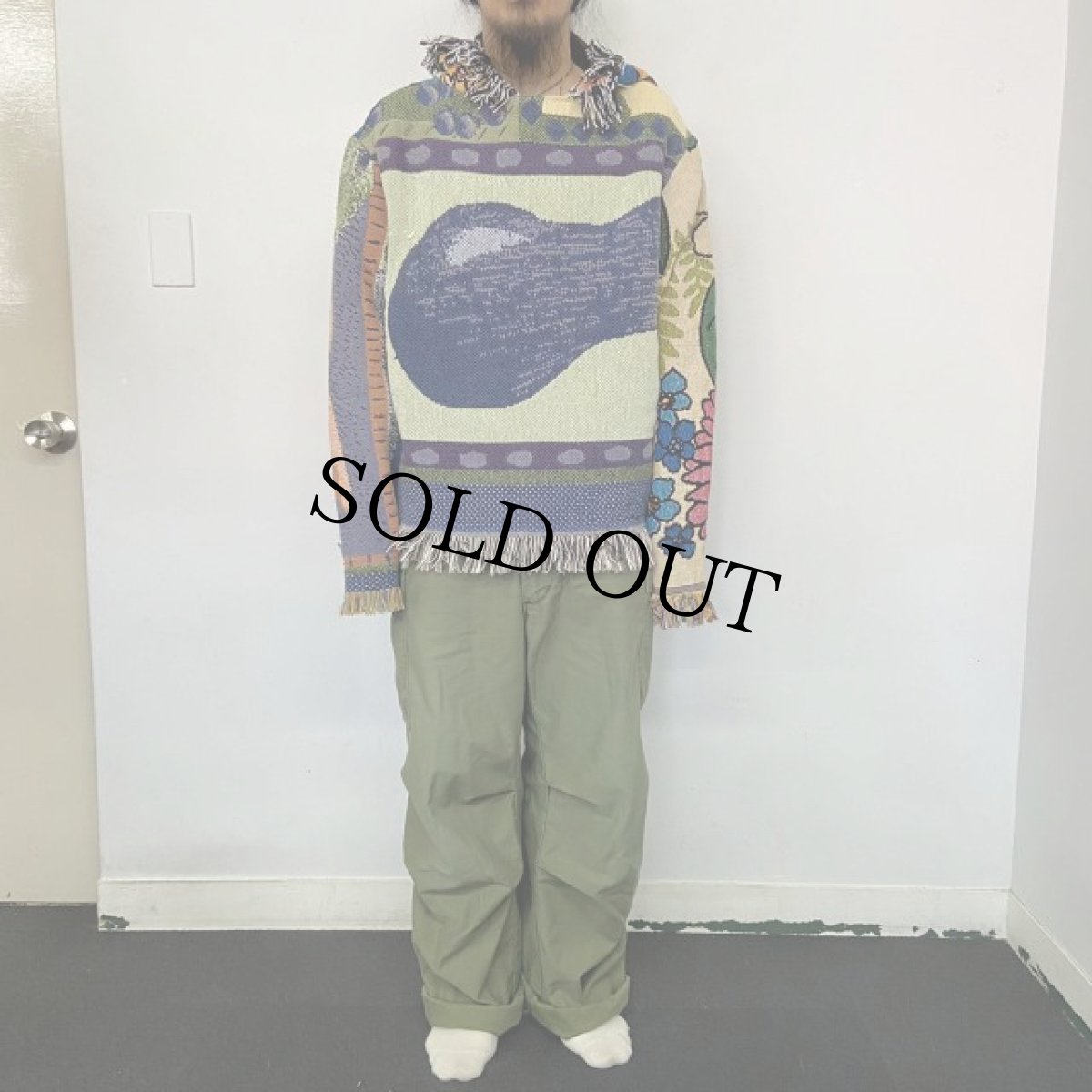 画像3: Bizzrad "Eggplant Sweater" ブランケットリメイク プルオーバージャケット M (3)