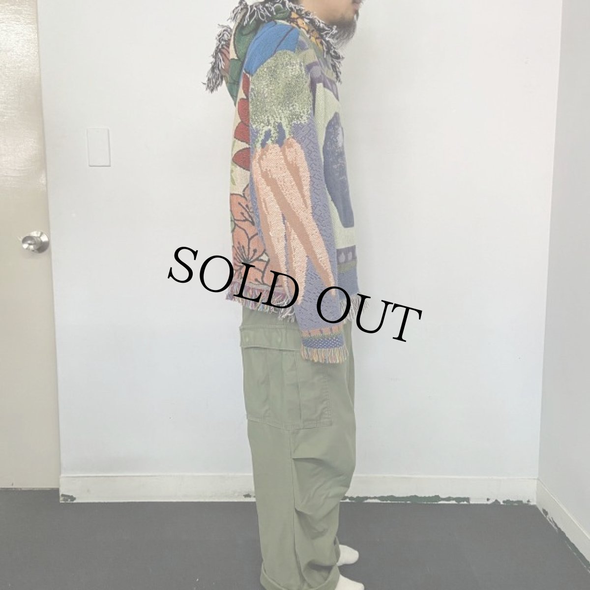 画像4: Bizzrad "Eggplant Sweater" ブランケットリメイク プルオーバージャケット M (4)