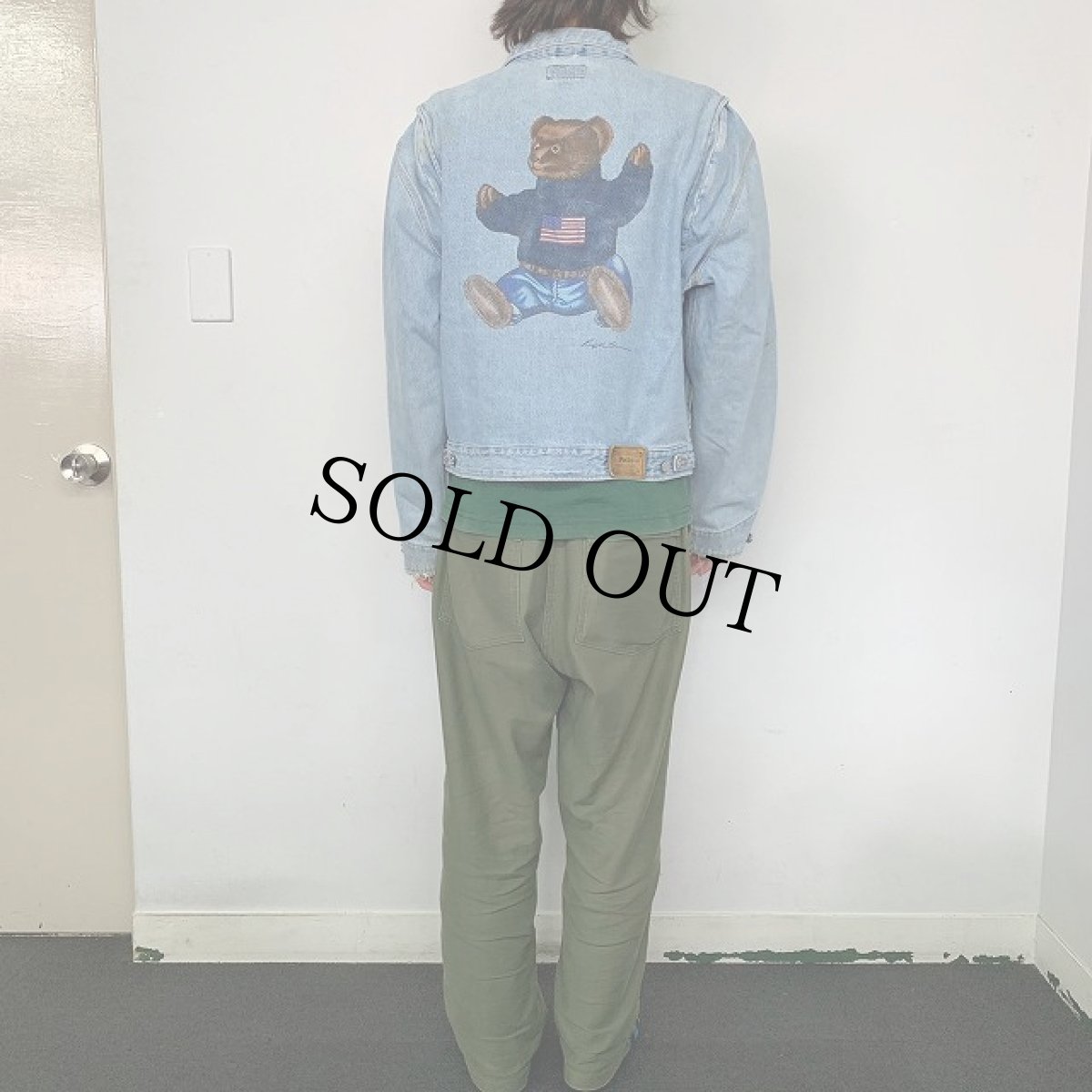 画像4: 80's POLO Ralph Lauren オールドポロベアペイント デニムジャケット L (4)