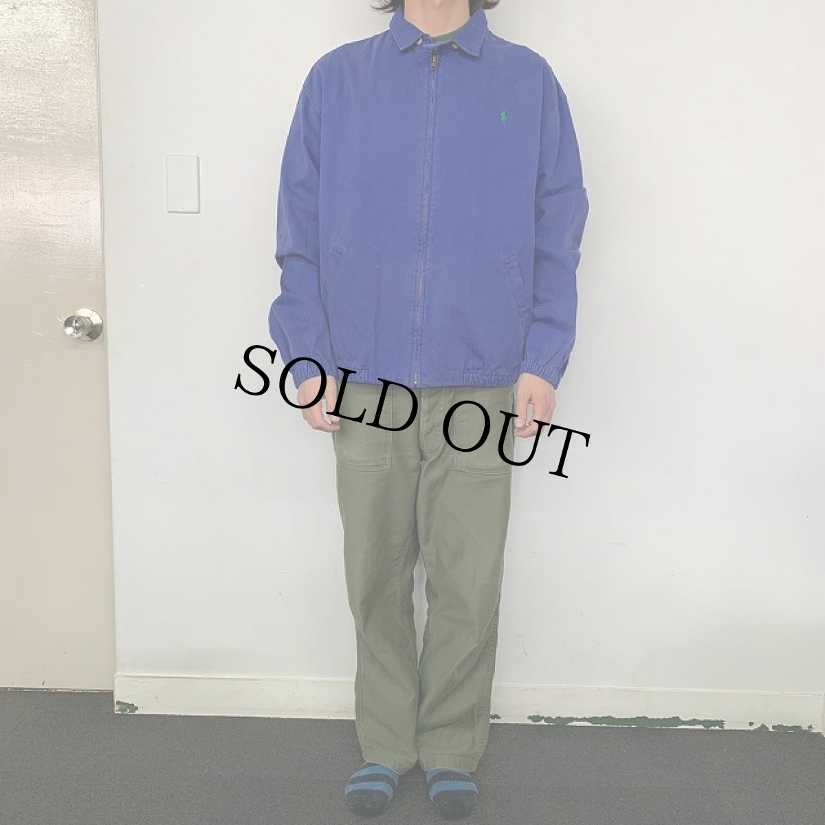 画像2: 90's POLO by Ralph Lauren USA製 ポロベアバックプリント スウィングトップ L (2)