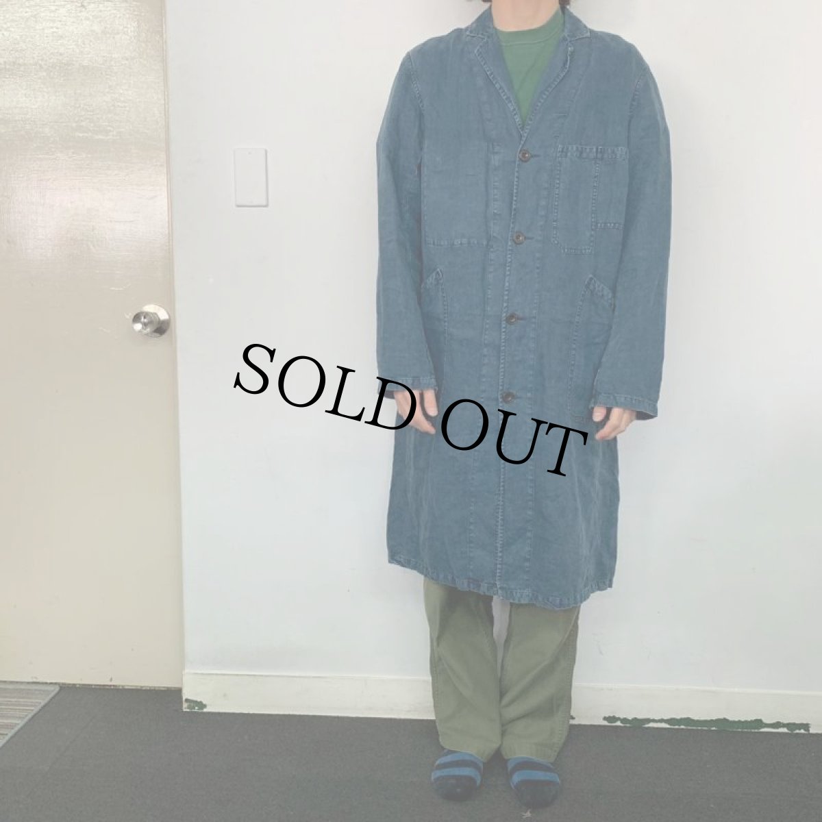 画像2: POLO Ralph Lauren インディゴリネン アトリエコート L (2)