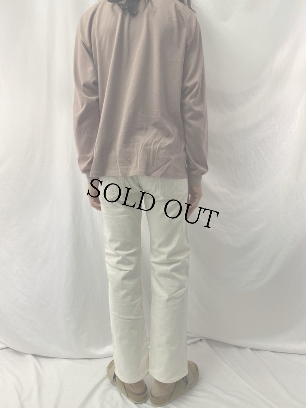 画像4: KAPITAL 刺し子デザイン シンチバック付き ホワイトデニムパンツ W29 (4)