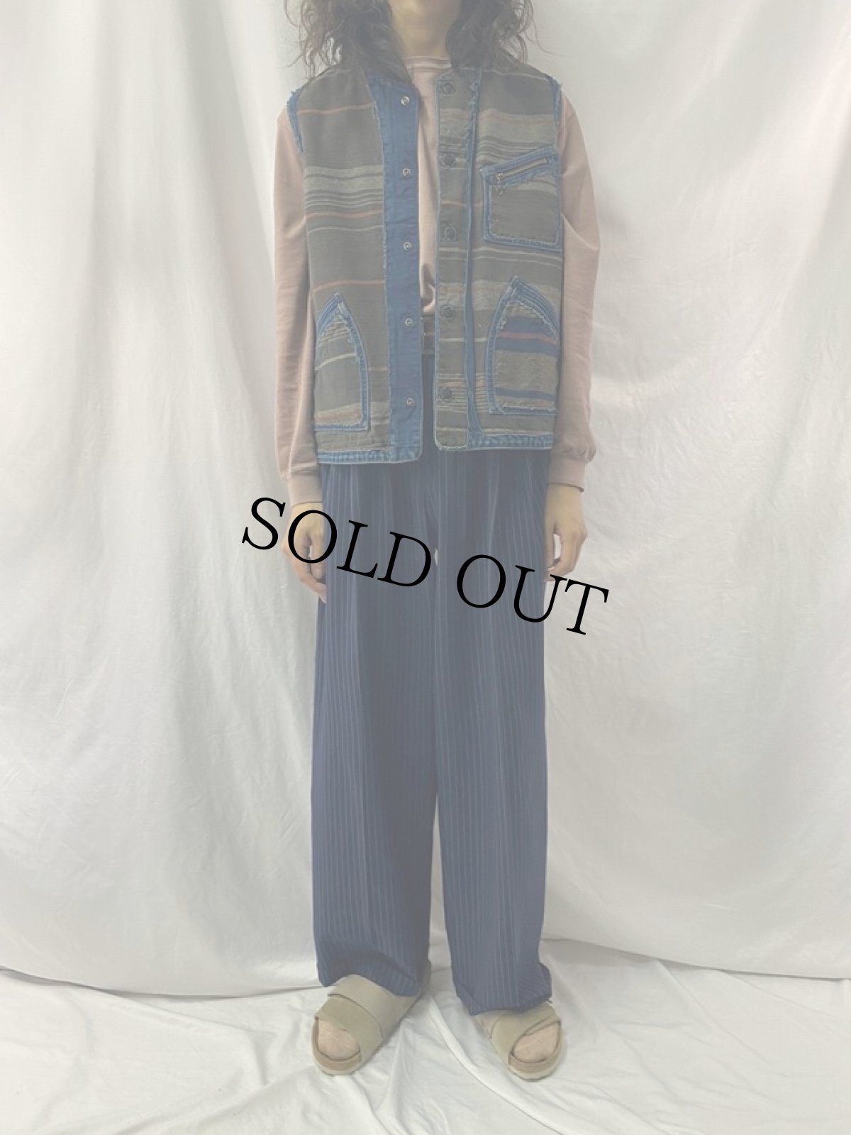 画像2: KAPITAL パッチワークデザインベスト (2)