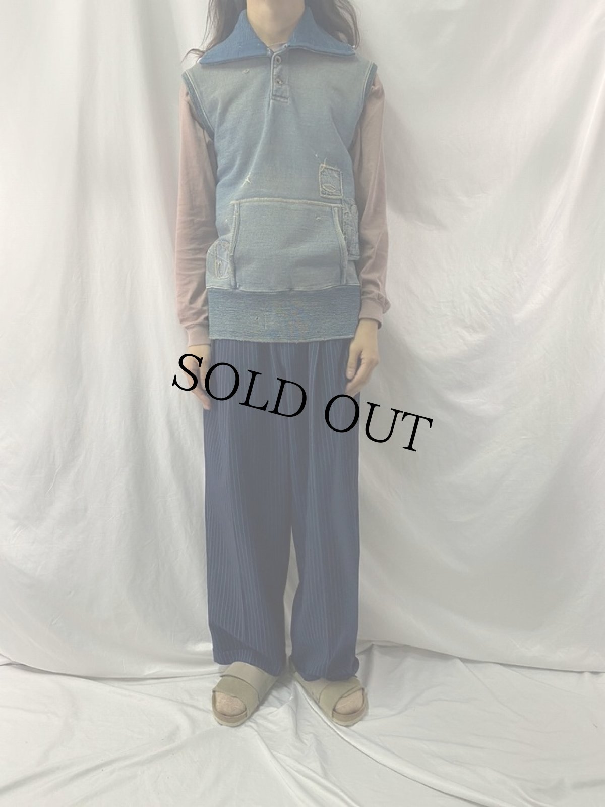 画像2: KAPITAL インディゴスウェットベスト 2 (2)