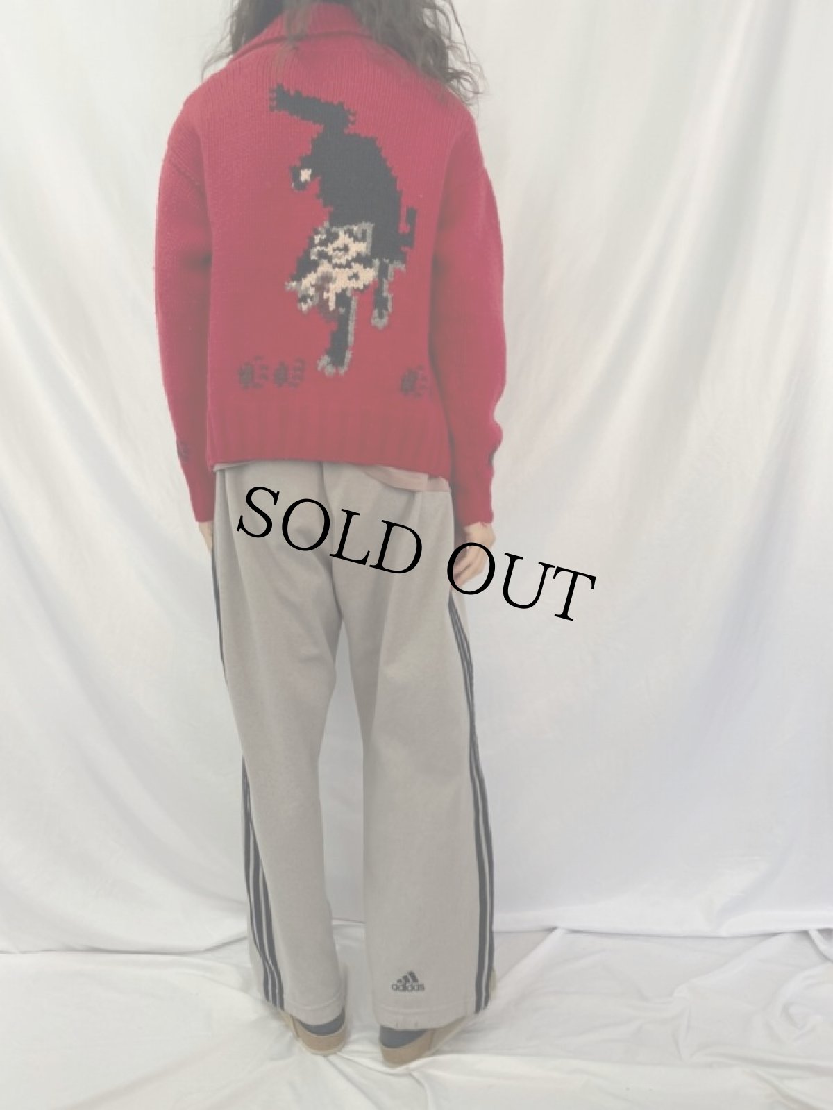 画像4: 80's "ウルフパターン" カウチンニットジャケット (4)