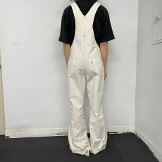 画像4: 70's Levi's ホワイトコットン フレアオーバーオール W37 (4)